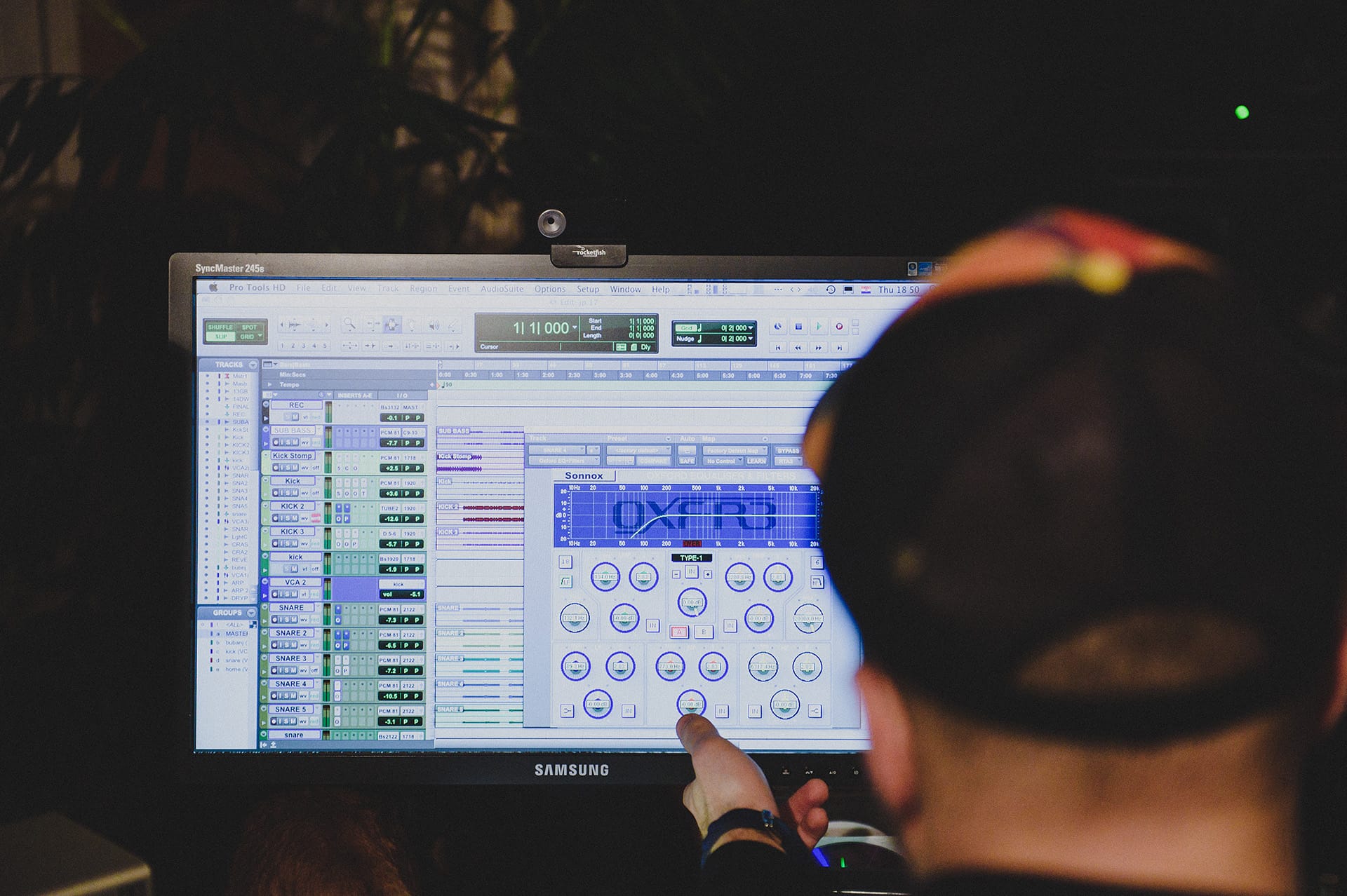 Joezee producing at the Pro Tools session - Amadeus Art Studio
